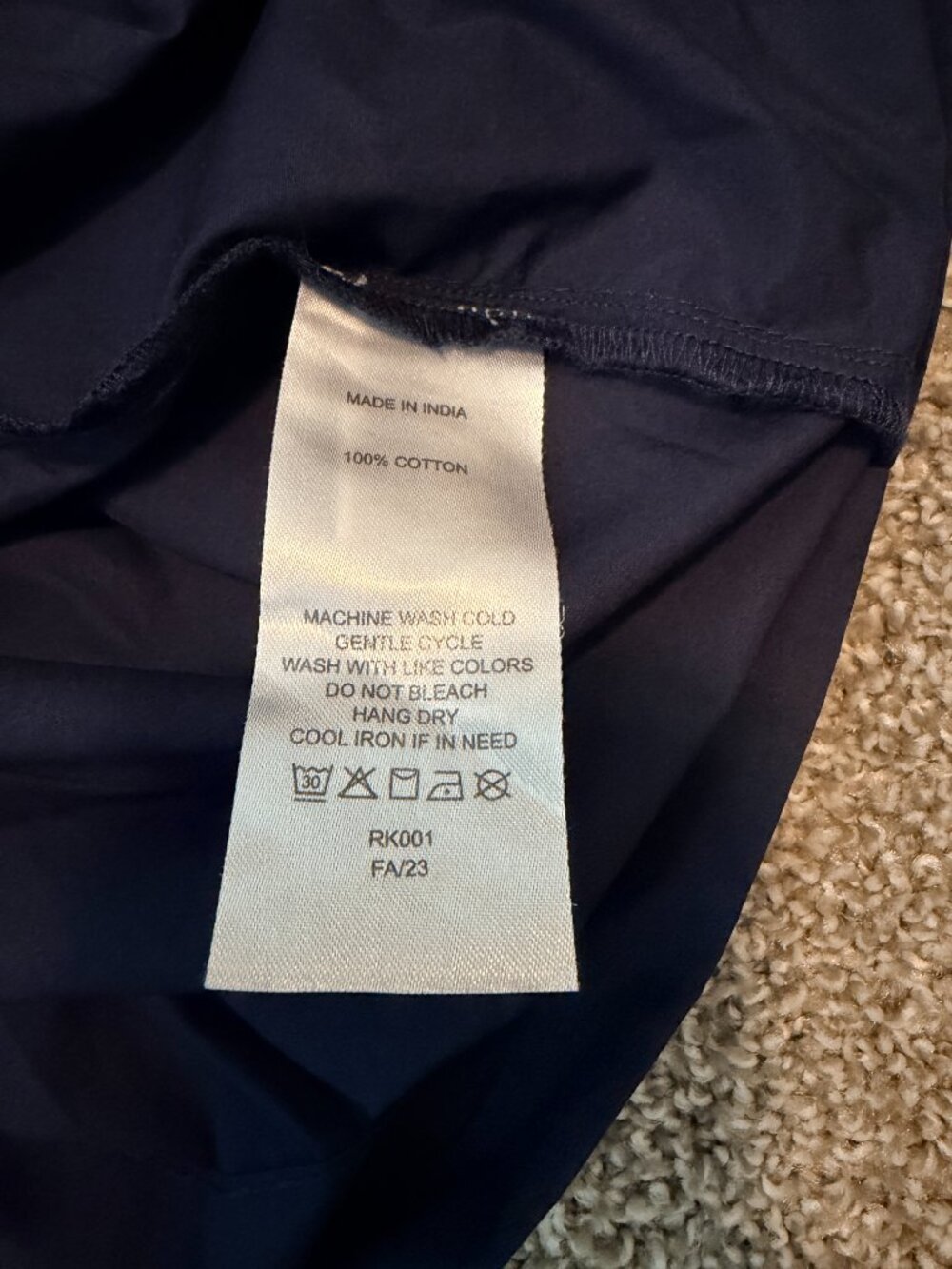 Quince 100% Cotton Tiered Maxi Dress Navy Size XL - Picture 8 of 8